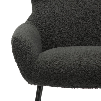 Fauteuil en hocker set teddybont antraciet