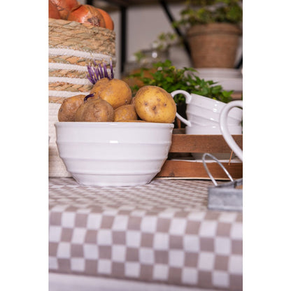Soup bowl 1000 ml White Ceramic Stripes Serving bowl