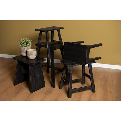 Plantenstandaard hout zwart 36x25x43 cm