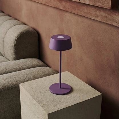 Hugo Violet Lilac Rechargeable Table Lamp - Stylish, dimmable lamp & wireless