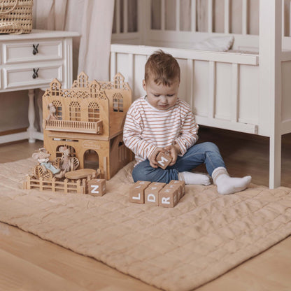 ANNA TERRACOTTA WASH M reversible baby comforter