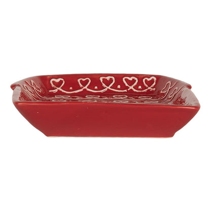 Dinner Plate House 15x19x3 cm Red Ceramic