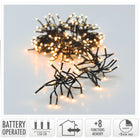 Clusterverlichting 192 LED 1.4m warm wit batterij