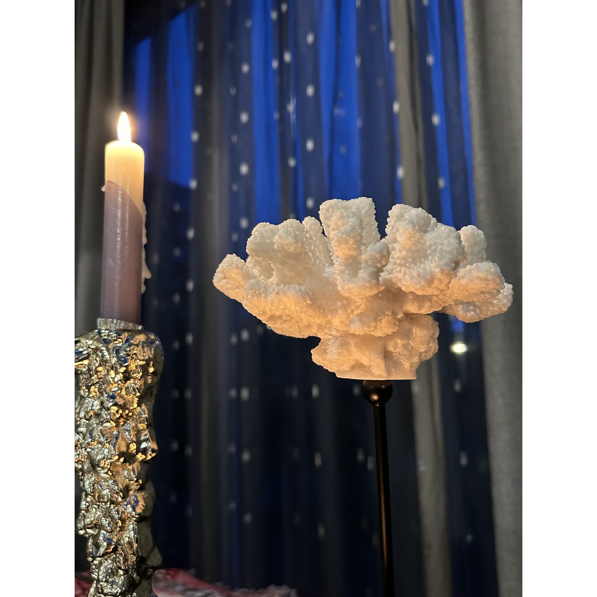 Koraaldecoratie 25x15x15 cm met metalen standaard