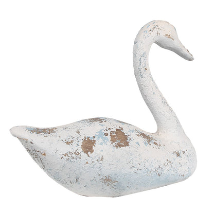 Decoratie Beeld Zwaan 33x16x28 cm Wit Bruin Polyresin