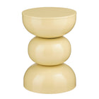 Bijzettafel rond 46x32 cm ijzer beige