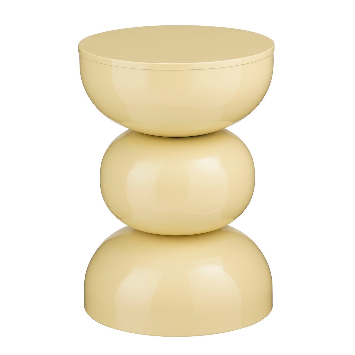 Bijzettafel rond 46x32 cm ijzer beige