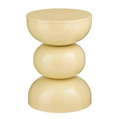 Bijzettafel rond 46x32 cm ijzer beige