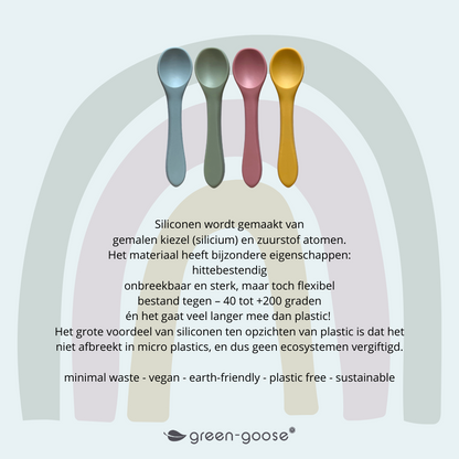 Babylepel set 4 stuks siliconen