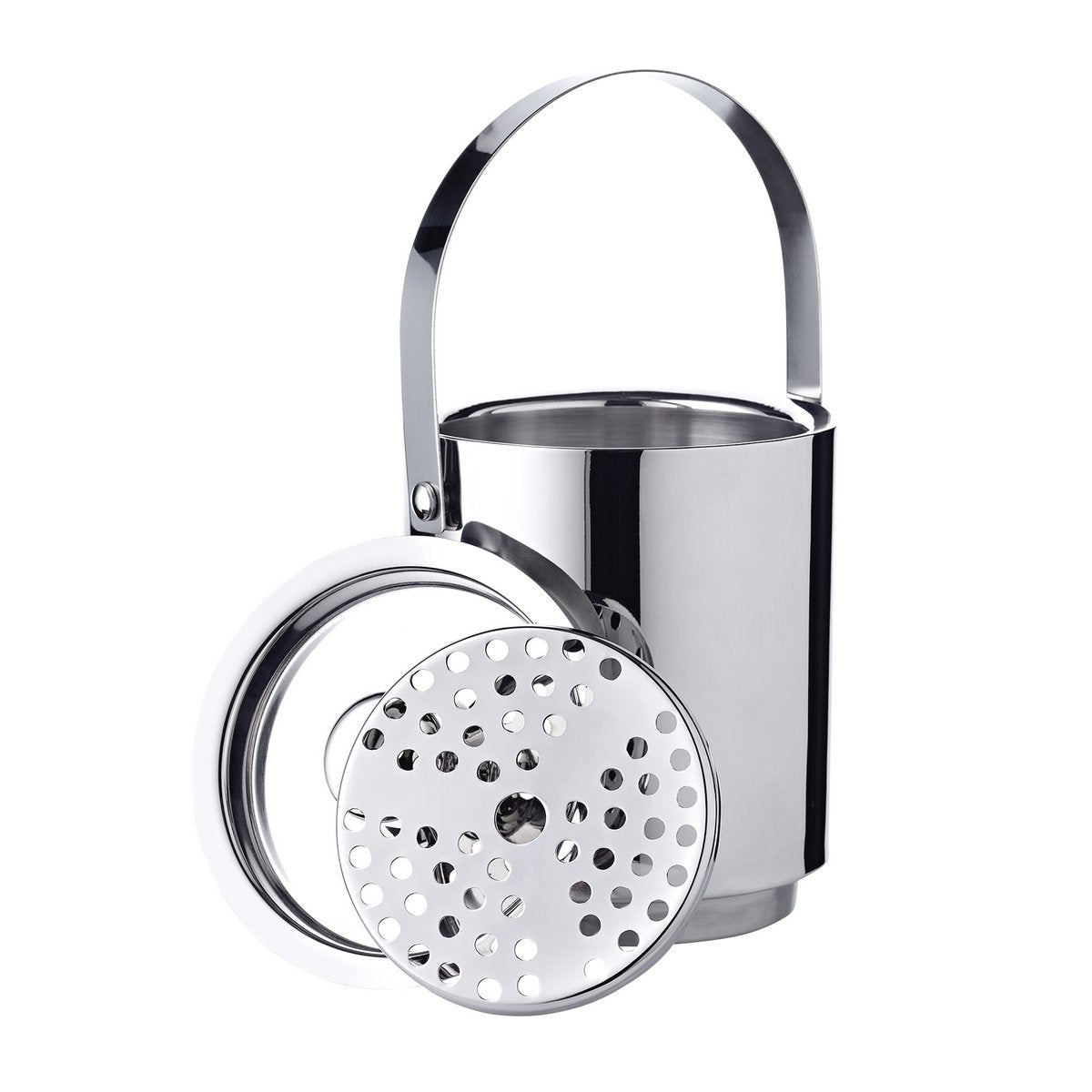 IJsemmer 16 cm roestvrij staal zilver met deksel tang