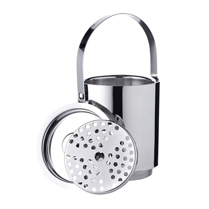 IJsemmer 16 cm roestvrij staal zilver met deksel tang
