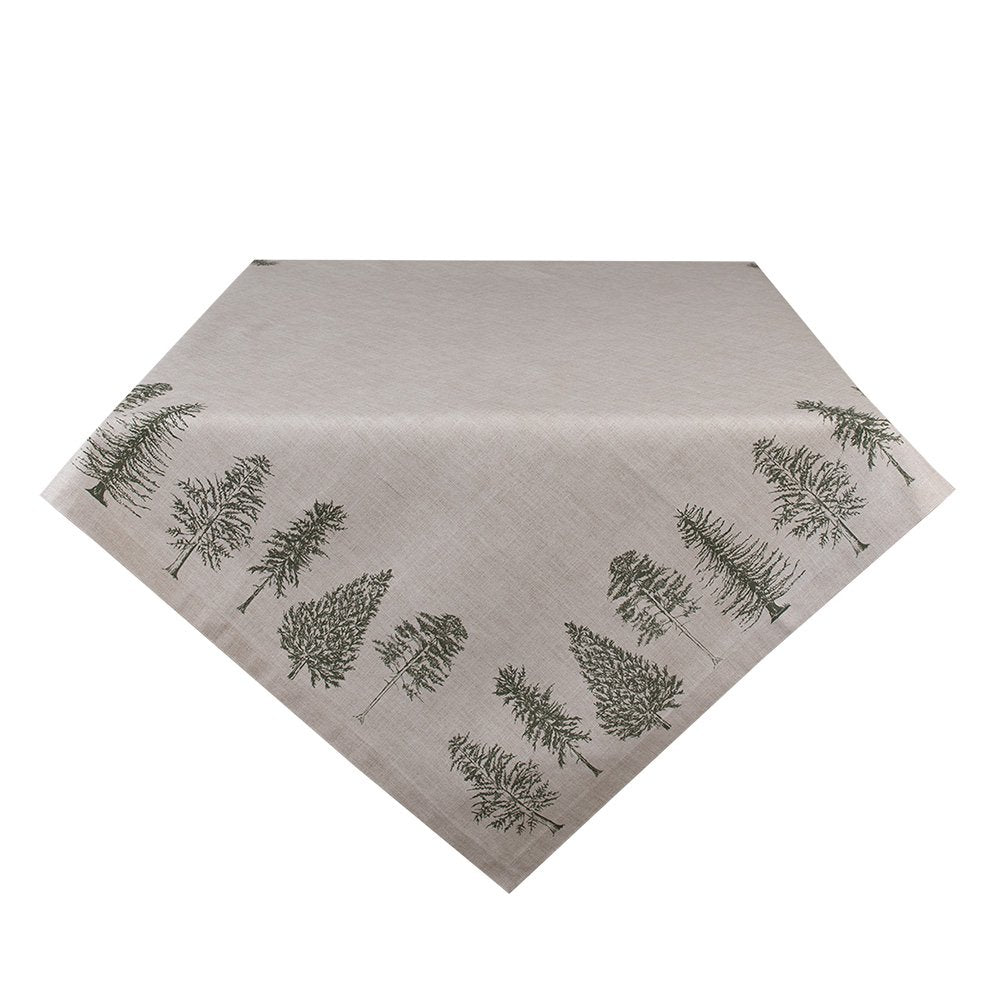 Tafelkleed 100x100 cm beige groen katoen