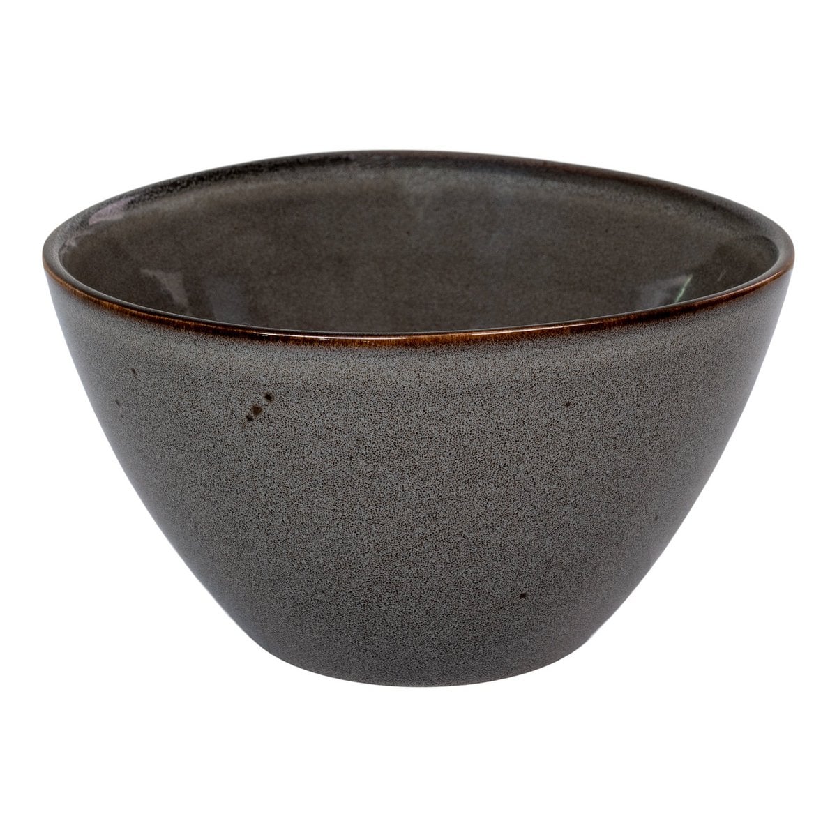 Selma Bowl - Kom, keramiek, grijs/bruin, ø15x9 cm, set van 4