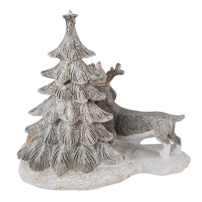 Beeld Dieren 16x10x15 cm LED Grijs Beige Polyresin Dieren Woonaccessoires