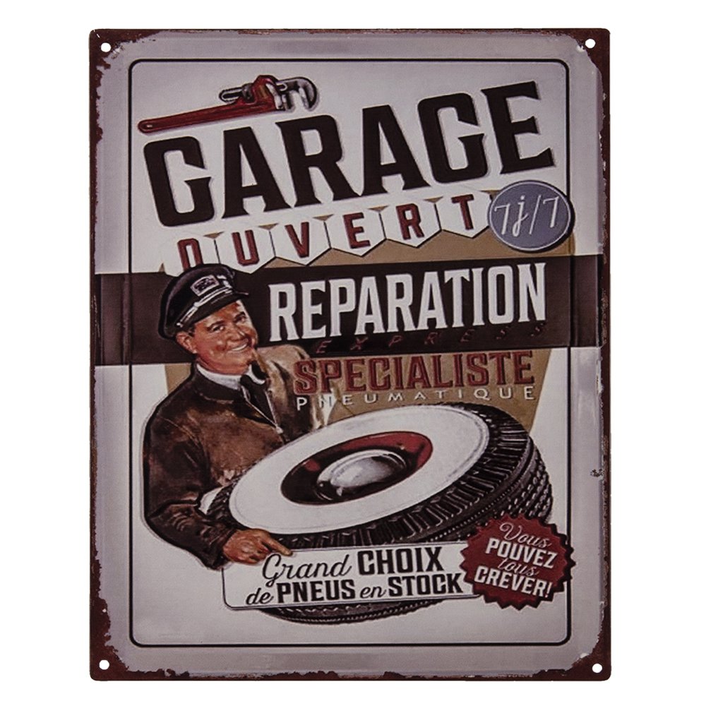 Text Board 20x25 cm Beige Brown Iron Wall Plate