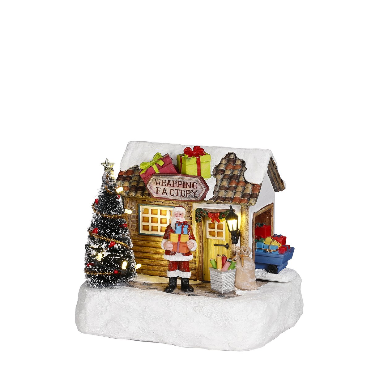 Kerstdorp inpakfabriek 17x13x14 cm