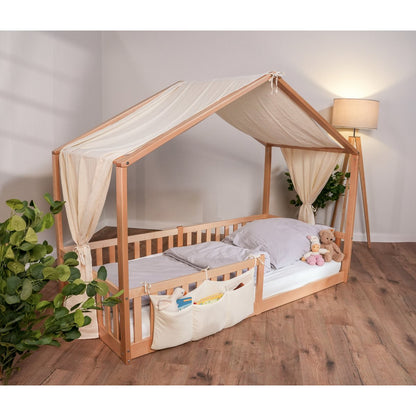 Luifel huisbed 90x200 cm crème katoen