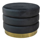 Hocker Ø 60x45 cm grijs goud fluweel