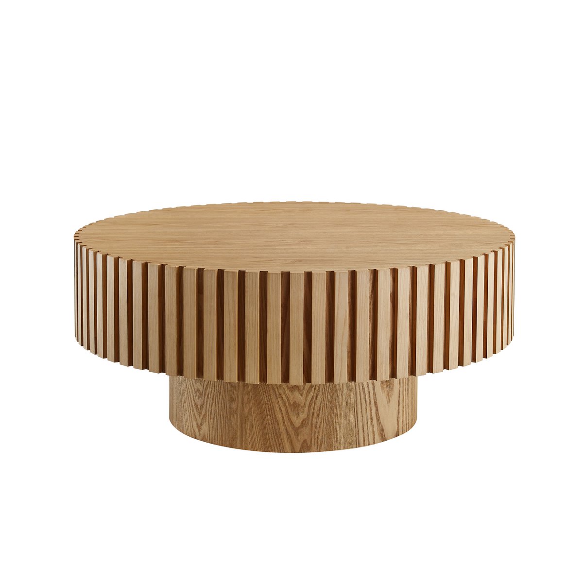 Salontafel rond Ø 80x34 cm essenhout fineer