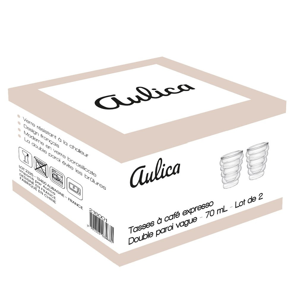 Espresso kopjes 70ml glas dubbelwandig set van 2