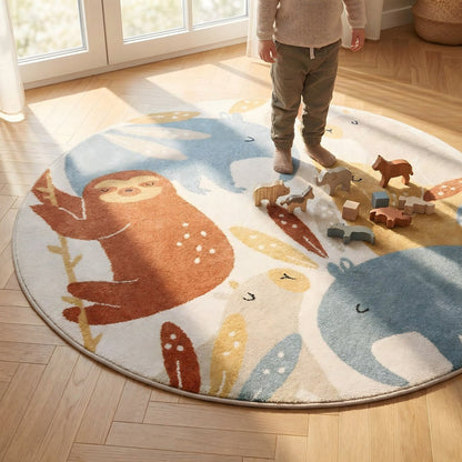 Kinderkleed rond 160 cm junglepatroon polypropyleen
