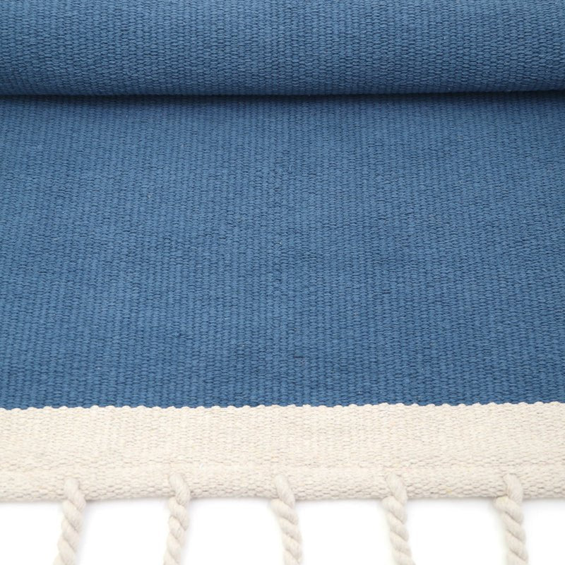 LISBOA BLUE contemporary cotton rug