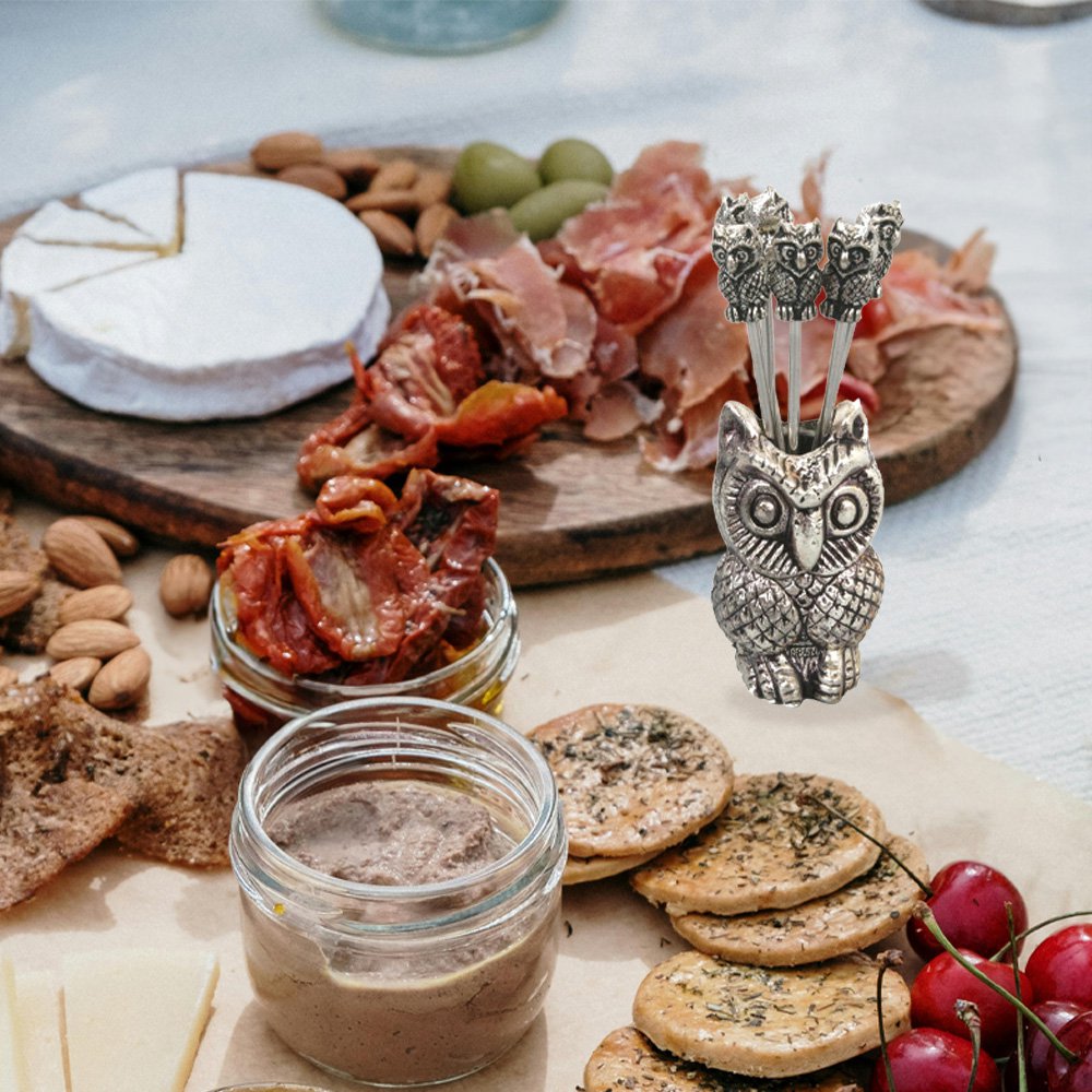 Aperitief spikes uil zilver hars