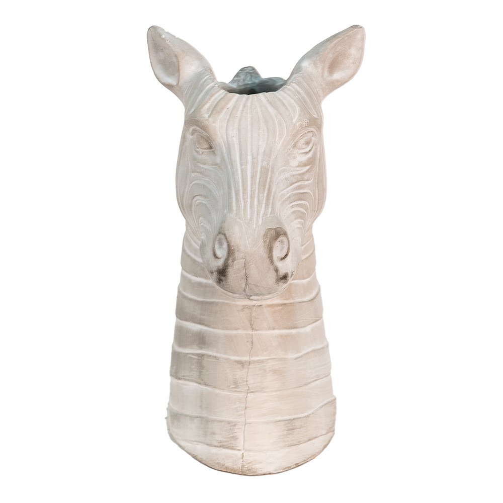 Bloempot zebra 21x13x26 cm grijs keramiek