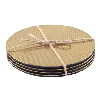 Onderzetters glas goud 10x10 cm set van 4