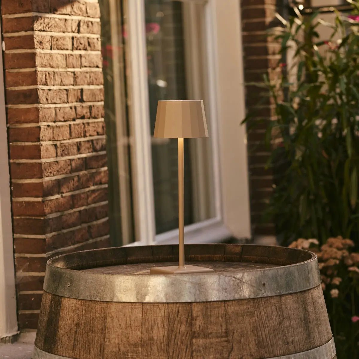 Tafellamp oplaadbaar 10 cm Ø 38 cm bruin IP54