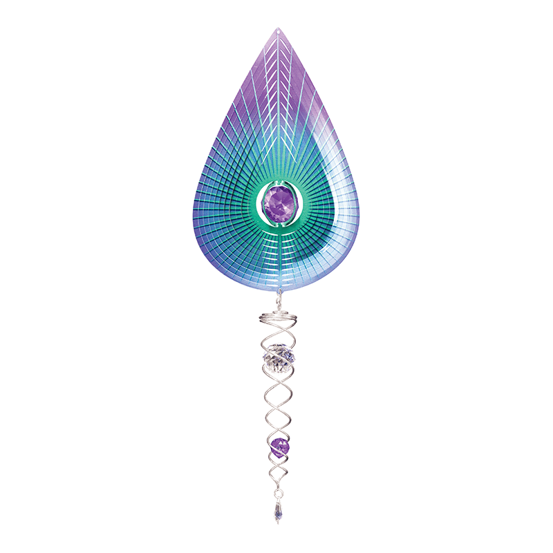 Windspinner 60 cm paars roestvrij staal