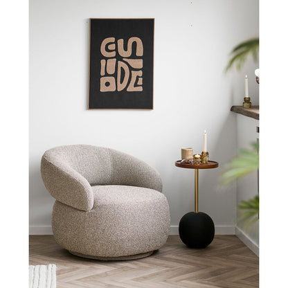 Tine Tufted wanddecoratie, beige/zwart, 50x70 cm
