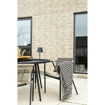 Plaid 130x180 cm zwart beige gerecycled katoen polyester