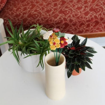 Geluksboeket kunstbloemen 7 stuks met klimop