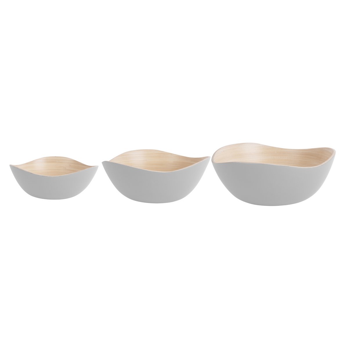 Kommenset bamboe 28 cm wit