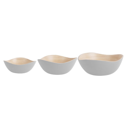 Kommenset bamboe 28 cm wit