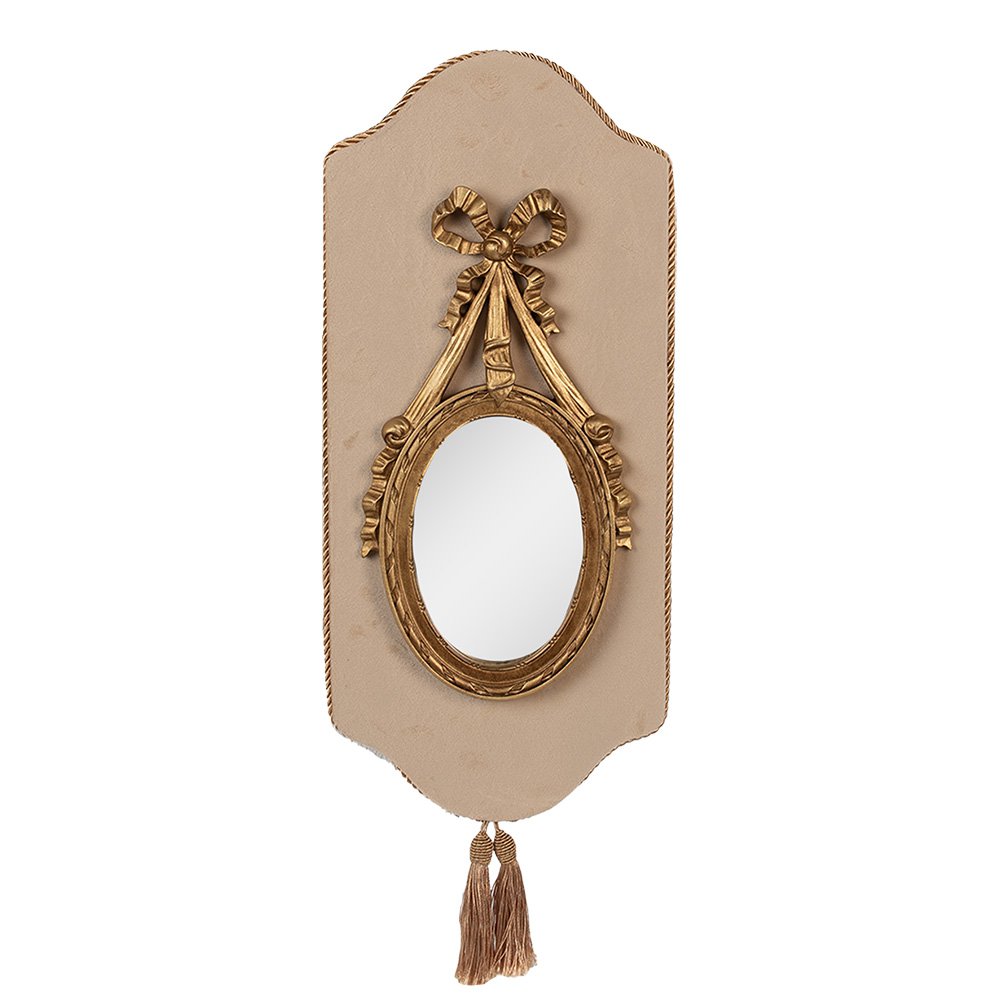 Spiegel 20x2x44 cm Beige Goudkleurig Polyresin Wandspiegel