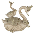 Zwaan beeld 11x6x10 cm beige kunststof