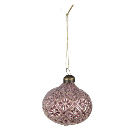 Kerstbal set 4 stuks Ø 8 cm rood glas