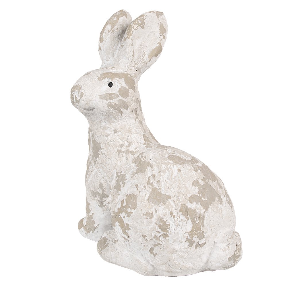 Decoratie beeld konijn 25x19x39 cm wit beige magnesium