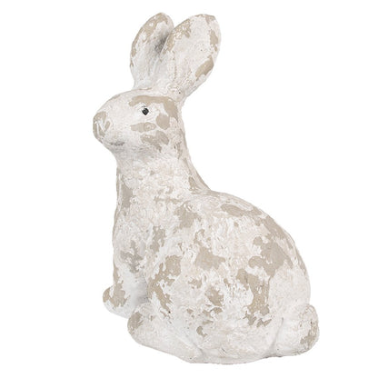 Decoratie beeld konijn 25x19x39 cm wit beige magnesium