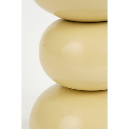 Bijzettafel rond 46x32 cm ijzer beige