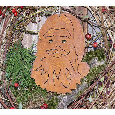 Kerstman figuur metaal 15x15 cm roestkleurig
