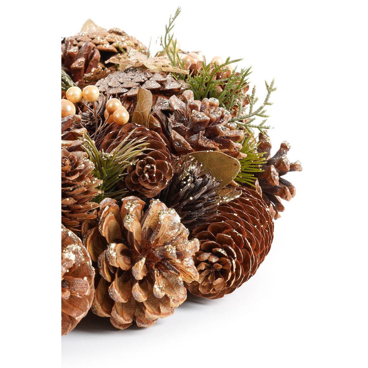 Kerstkrans 45 cm bruin dennenappels
