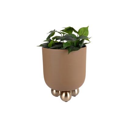 Plantpot metaal bruin 23x23x28 cm