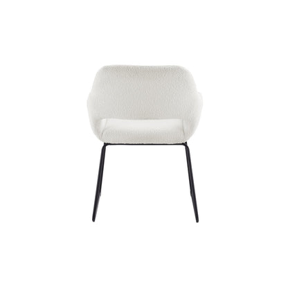 Fauteuil bouclé wit 63,5x59x82,5 cm