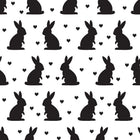 Duni Easter Napkin Easter Bunny Black/White 33X33Cm