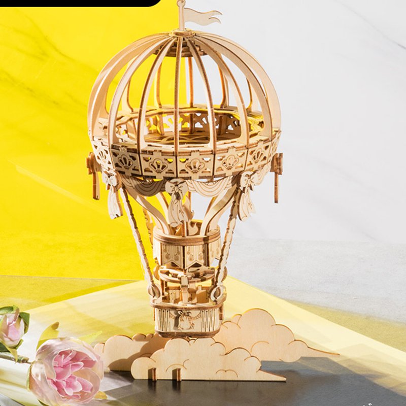 Houten puzzel luchtballon 140 onderdelen 15,5x10,4x20,8 cm