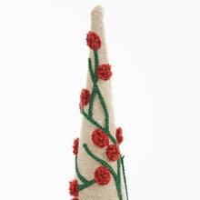 Kerstboom decoratie H55 x Ø12 cm katoen mangohout rood
