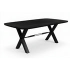 Eettafel 180x90 cm massief mangohout zwart X-frame